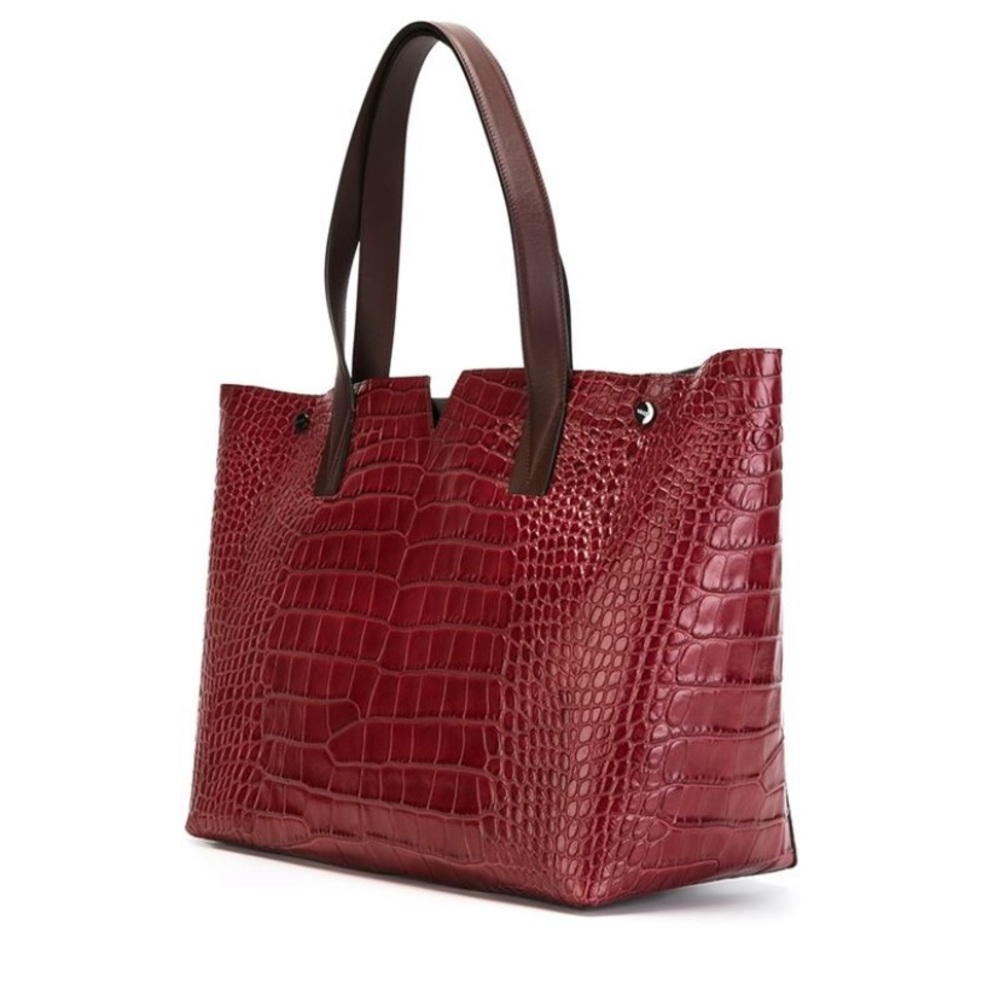 Vince Signature V Crocodile Embossed Tote - Picture 3 of 8